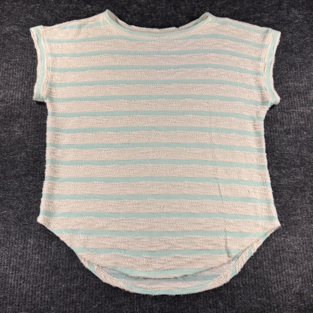 Ava & Viv Women Plus Size X Mint Green Striped Short Sleeve Textured Knit Top